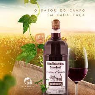 Vinho Bordô seco ou suave Artesanal do sul (Santa Catarina) 1 litro