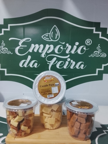 Doce picadinho pote 500gr (Leite, cocada e Leite c/ coco)
